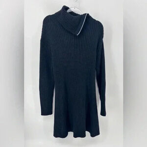 NWT Proenza Schouler Knit Dress Black Turtleneck With Zipper Cashmere Wool M